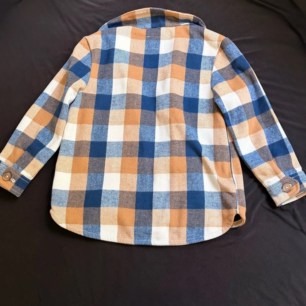Old Navy Kids Checkered Shirt - Blue, White, and Brown